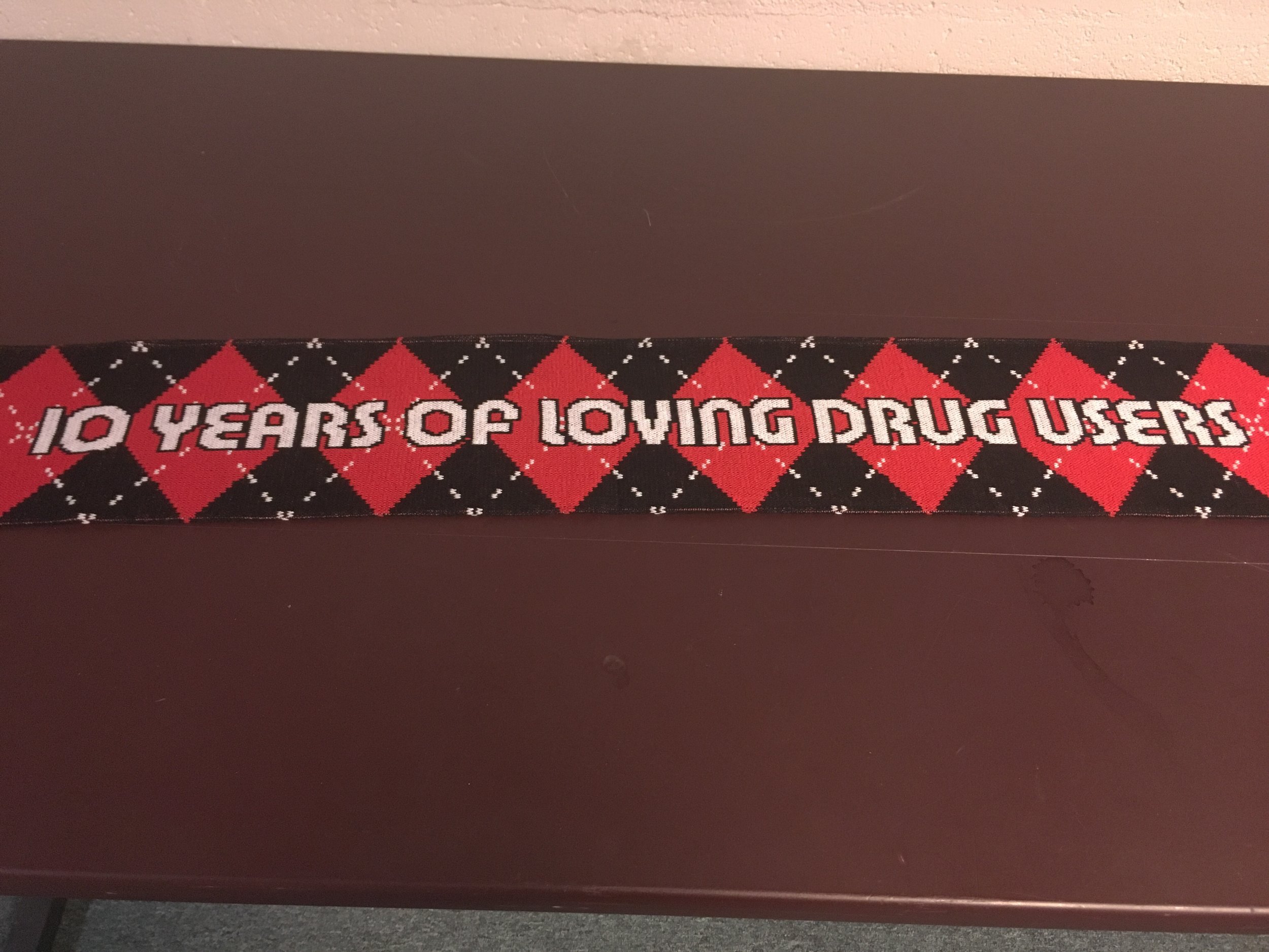 PHRA releases is limited 10 year's of loving drug users scarf!